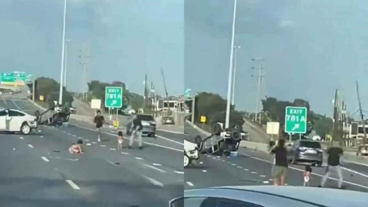 Accidente en Texas deja dos niños en pañales sobre la autopista